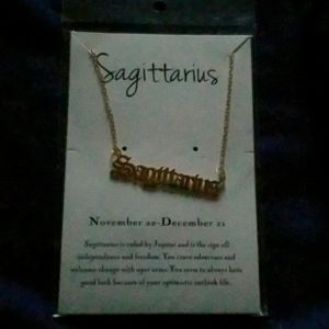 Gold sagittarius zodiac necklace